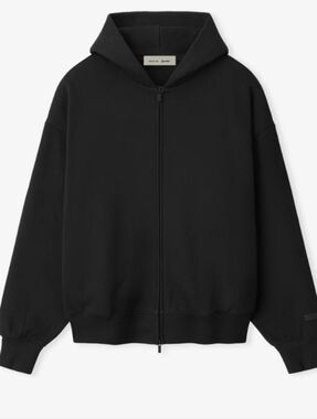 Essentials Black Full-Zip Hooded Sweatshirt Size Small